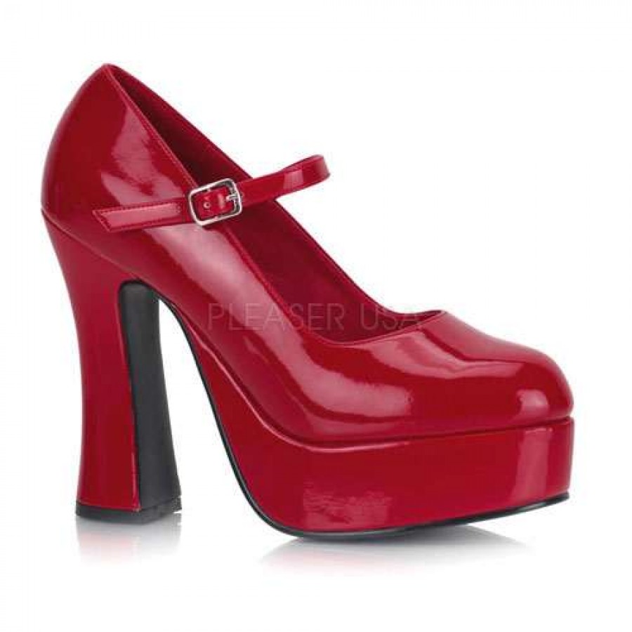 red mary jane platform shoes