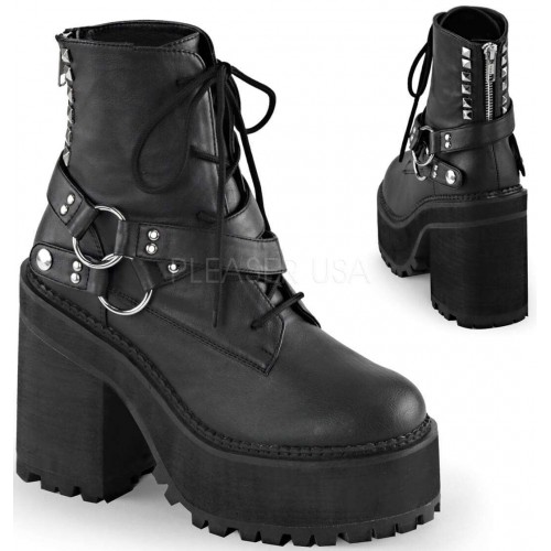 schutz women's maylova block heel platform combat boots