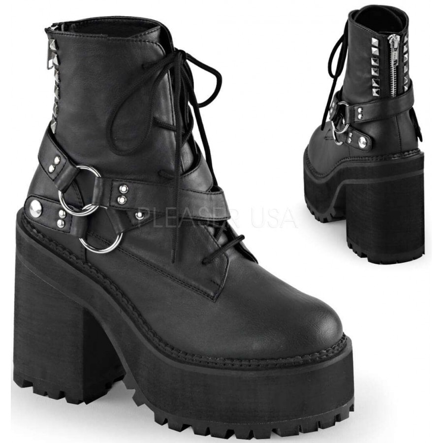 2 inch heel combat boots