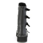 Emily Black Bat Buckled Boots for Women