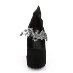 Demon Bat Black Velvet Mary Jane Pumps