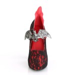 Demon Bat Red and Black Lace Mary Jane Pumps