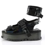Slacker Black Platform Ankle Strap Sandals