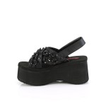 Chained Black Faux Leather Gothic Sandal