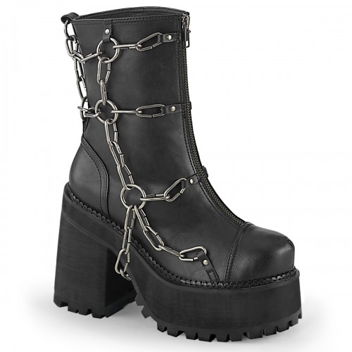 women's combat boots with chains
