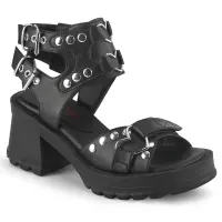 Bratty Heart Ring Black Gothic Sandals