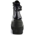 Shaker 52 Lace Up Black Hologram Wedge Ankle Boots