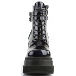 Shaker 52 Lace Up Black Hologram Wedge Ankle Boots