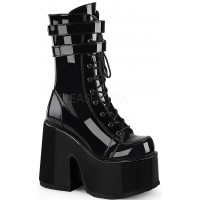 Black Patent Platform Chunky Heel Boots