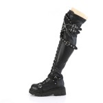 Renegade Shield Top Chained Thigh High Boots
