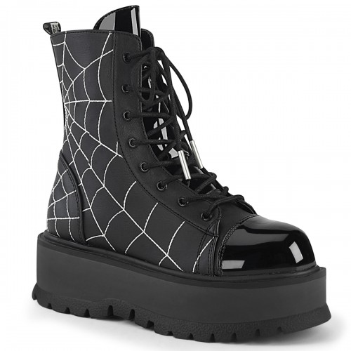 Spiderweb Black Slacker Ankle Boots