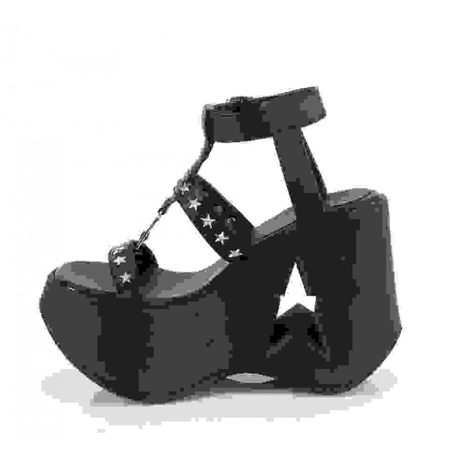 Dynamite Star Platform Black Sandal