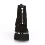 Ashes Black Suede Womens Ankle Boots