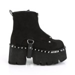 Ashes Black Suede Womens Ankle Boots