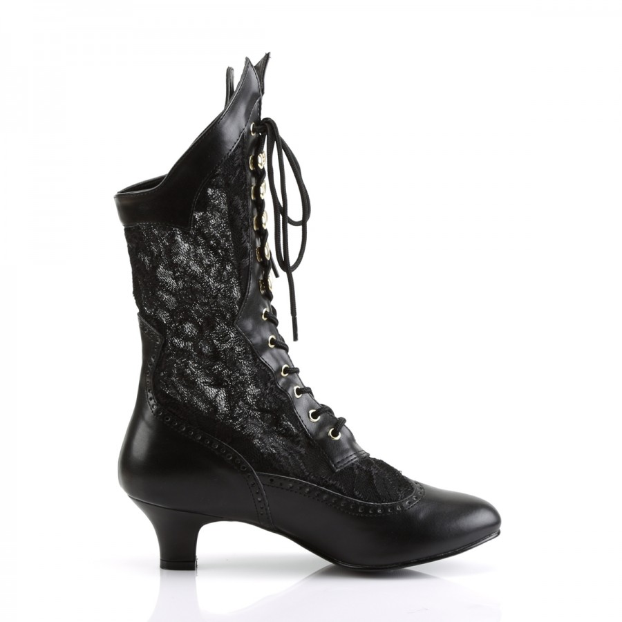 Victorian Dame Black Lace Boot | Steampunk Boots