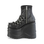 Wave Platform Black Platform Ankle Boots