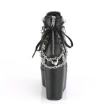 Pentagram Charm Poison Black Cage Ankle Bootsie