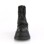 Stomp Black Cybergoth Wedge Ankle Boots