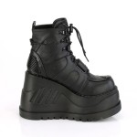 Stomp Black Cybergoth Wedge Ankle Boots