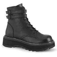 Lilith Black Ankle Combat Boots