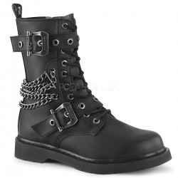Chained Bolt Mens Combat Mid-Calf Boots