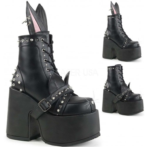 Kitty and Bunny Ear Chunky Heel Platform Boots