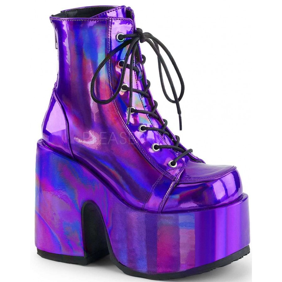 lilac combat boots