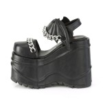 Wave Platform Black Chained Bat Platform Sandal