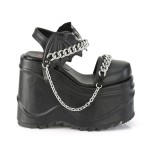 Wave Platform Black Chained Bat Platform Sandal