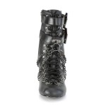 Coffin Buckled Granny Gothic Black Ankle Boots