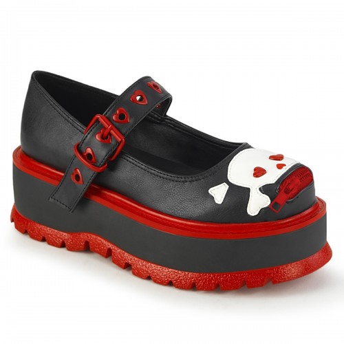 Slacker Black and Red Platform Mary Jane