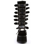 Damned Black Velvet Gothic Knee Boots for Women