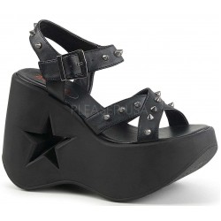 Dynamite Star Womens Platform Black Sandal