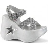 Dynamite Star Womens Platform Silver Sandal