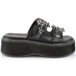 Emily Bat Buckled Double Strap Platform Slide