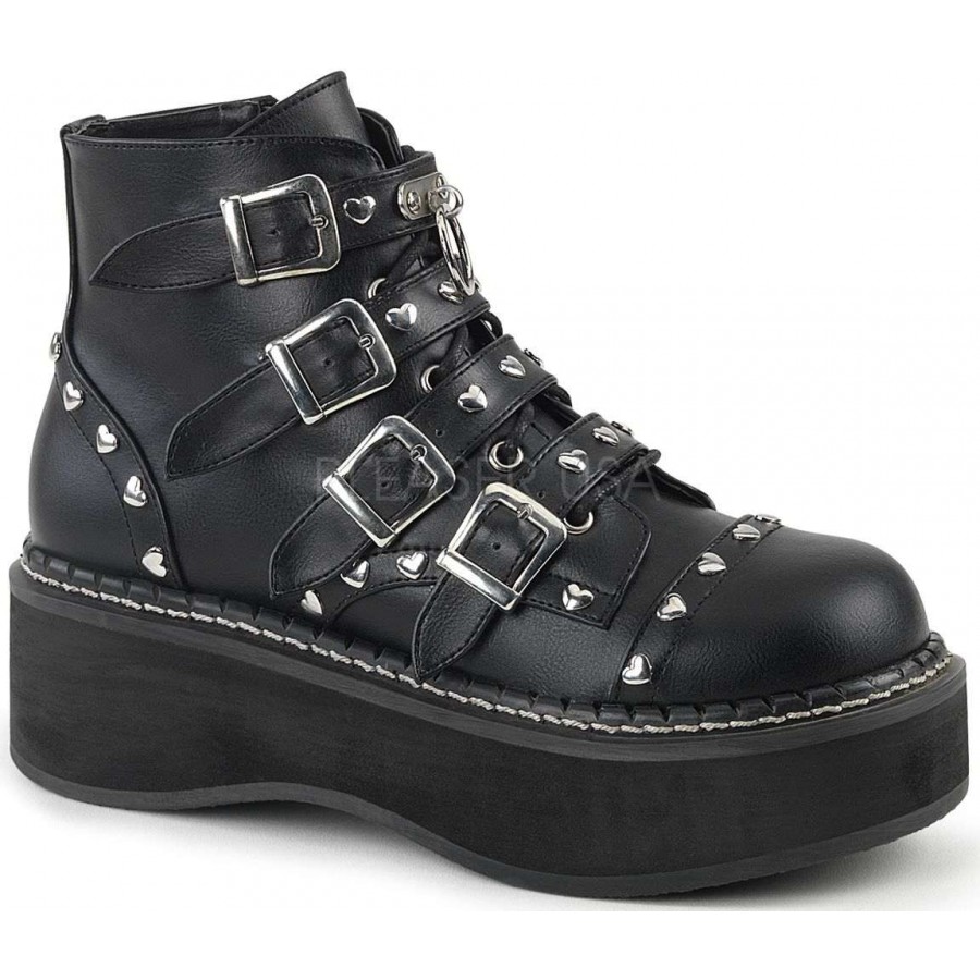 black low platform boots