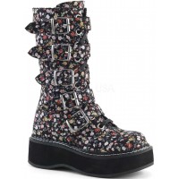 Emily Floral Print Mid-Calf Boots