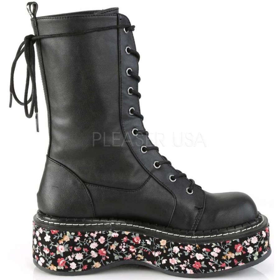 demonia floral boots