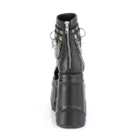 Wave Black Platform Sandal Bootsies with Chain
