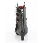 Flora Gothic Bat Buckled Ankle Boots for Women