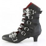 Flora Gothic Bat Buckled Ankle Boots for Women