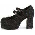 Black Lace Double Strap Gothika Mary Jane