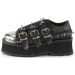 Gravedigger Mens Spiked Platform Oxford Shoes