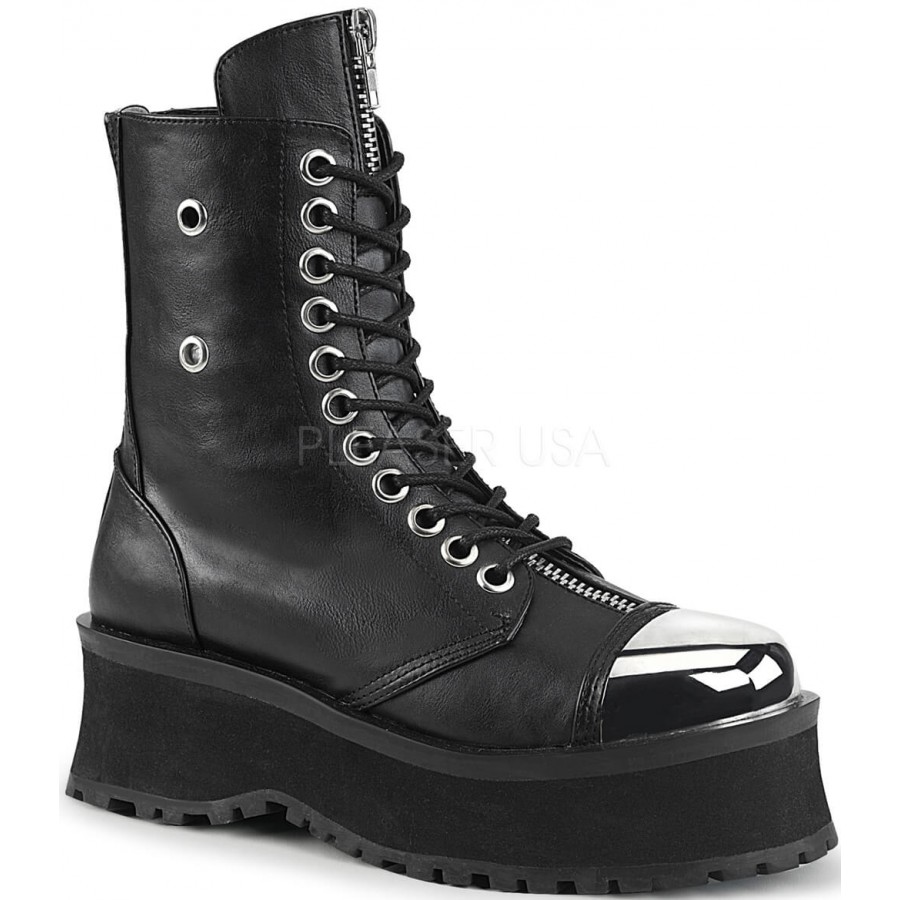 mens black platform boots