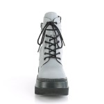 Shaker Reflective Grey Wedge Heel Ankle Boots