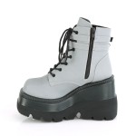 Shaker Reflective Grey Wedge Heel Ankle Boots