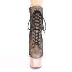 Adore Rose Gold Hologram Fishnet Ankle Boots