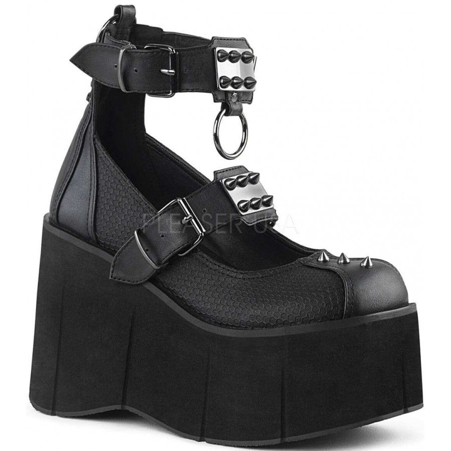 kera 12 black ankle strap mary jane gothic shoe