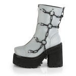 Assault Chained Grey Womens Combat Boots