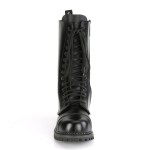 14 Eyelet Leather Boots for Men with Steel Toe